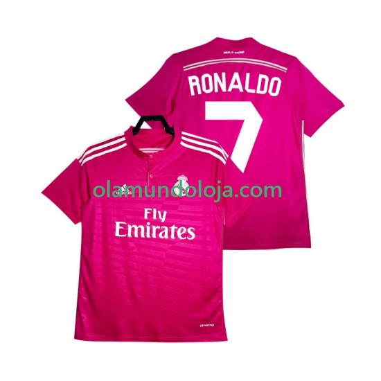 Camisola Real Madrid Cristiano Ronaldo 7 2014 2015 Retro Homem Equipamento Segundo Manga Curta